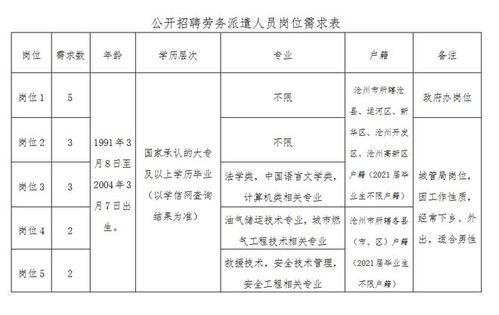 滄縣2022年公開招聘勞務派遣人員
